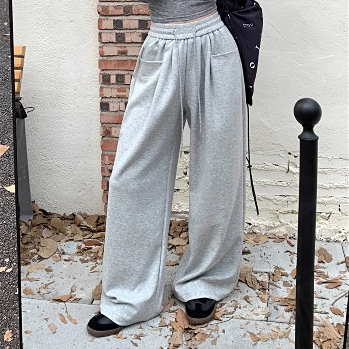 Straight Wide Leg Loose Pant Women  New Baggy Sweatpants High Waist Casual Street Pants Chic Trousers