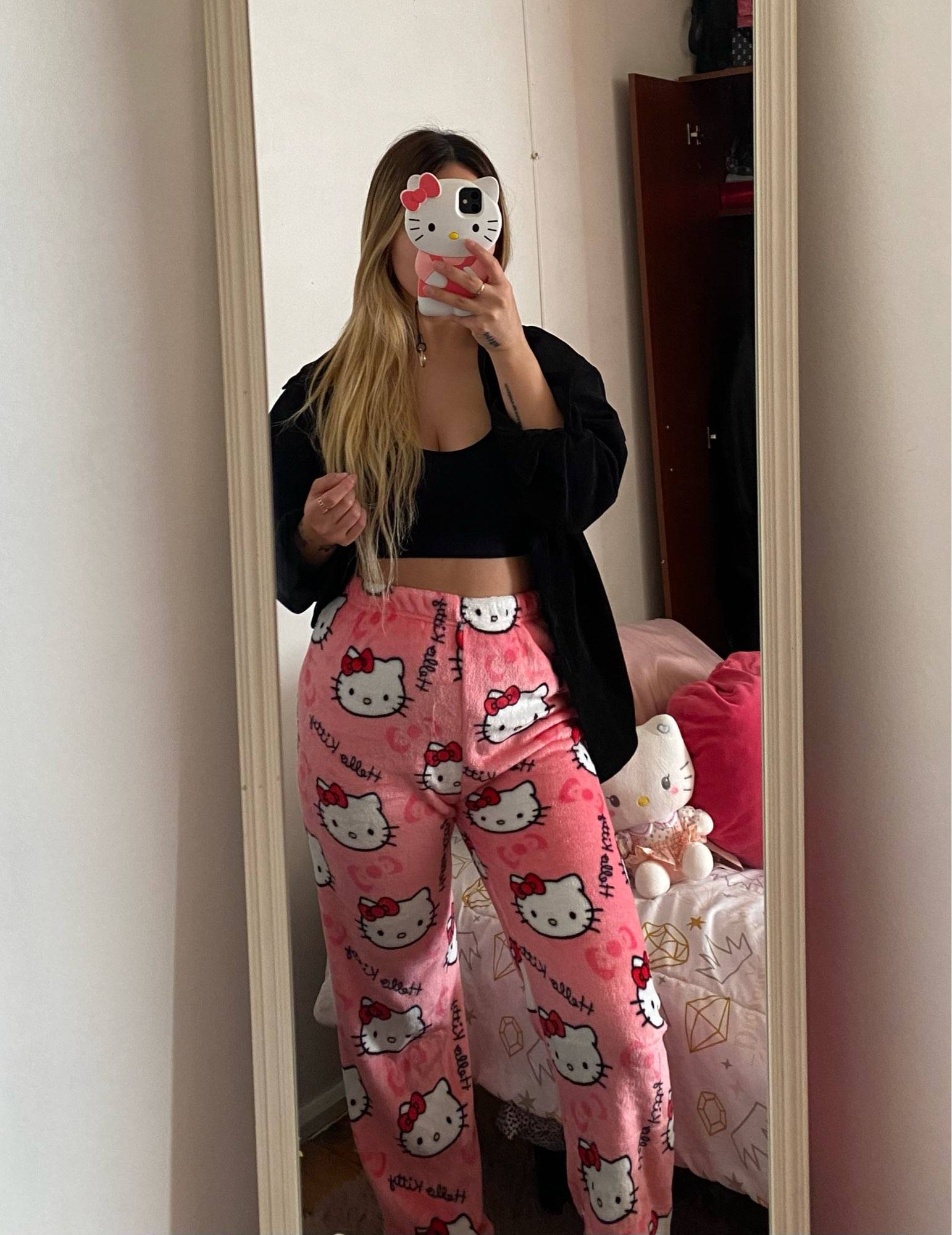 Y2K Hello Kitty Pajamas Pants Sanrio Anime Women's Pajama Pants Cartoon Couple Home Sleepwear Trousers Leisure Home Clothing