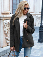 Loose Lapel Fluffy Coat Winter Button Jacket Cardigan Outwear For Women Clothing