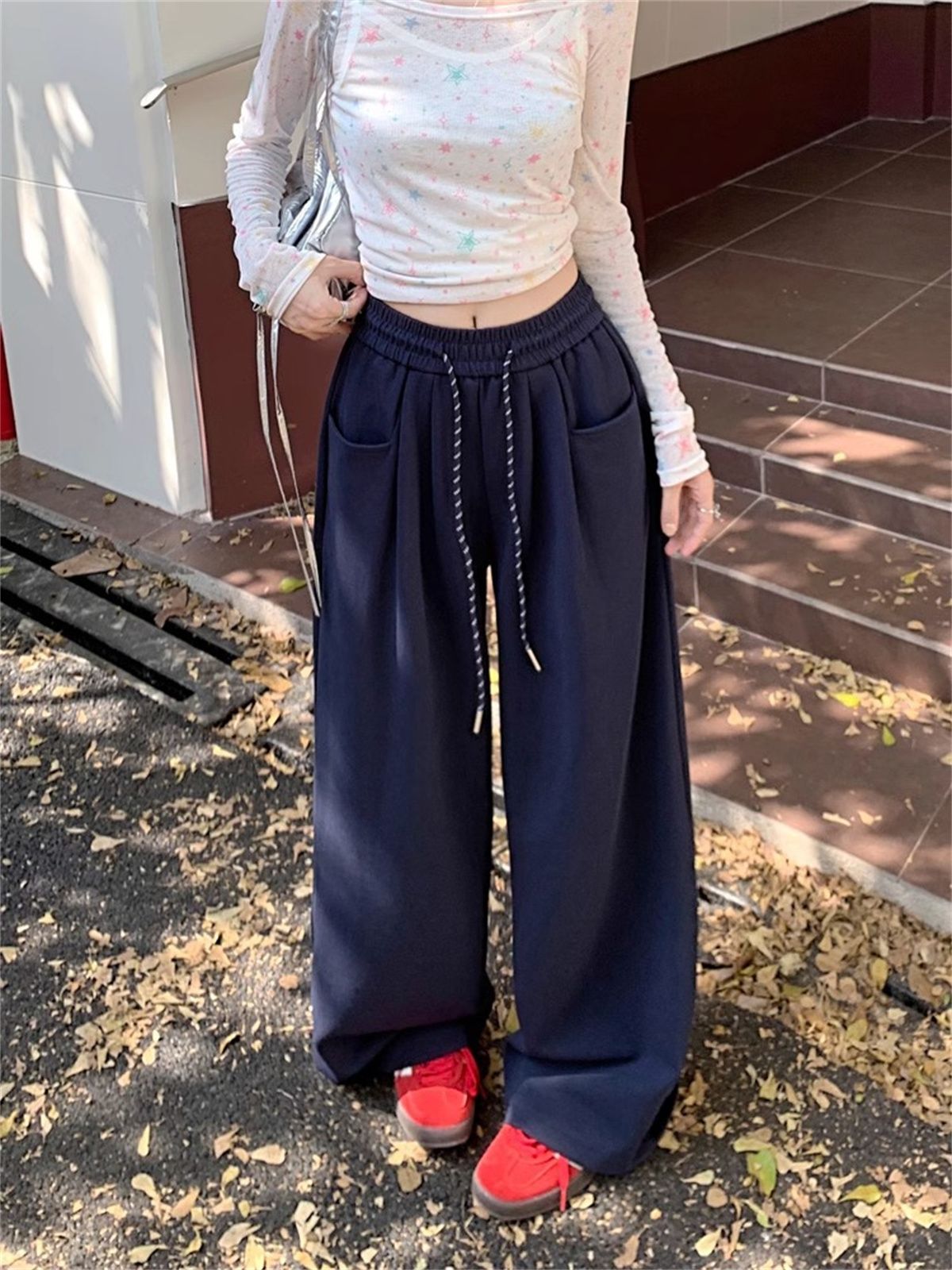 Straight Wide Leg Loose Pant Women  New Baggy Sweatpants High Waist Casual Street Pants Chic Trousers