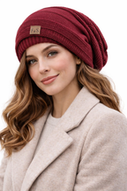 New loose-fitting winter hats with faux fur details, warm and casual knit hats for women