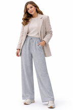 Women's streetwear pants, plain, loose-fitting, new, with drawstring, sporty, casual, high-waisted, for autumn and winter