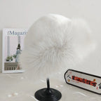 Women's winter hat made of thick, warm, and soft plush, Mongolian style, for cold and snowy weather