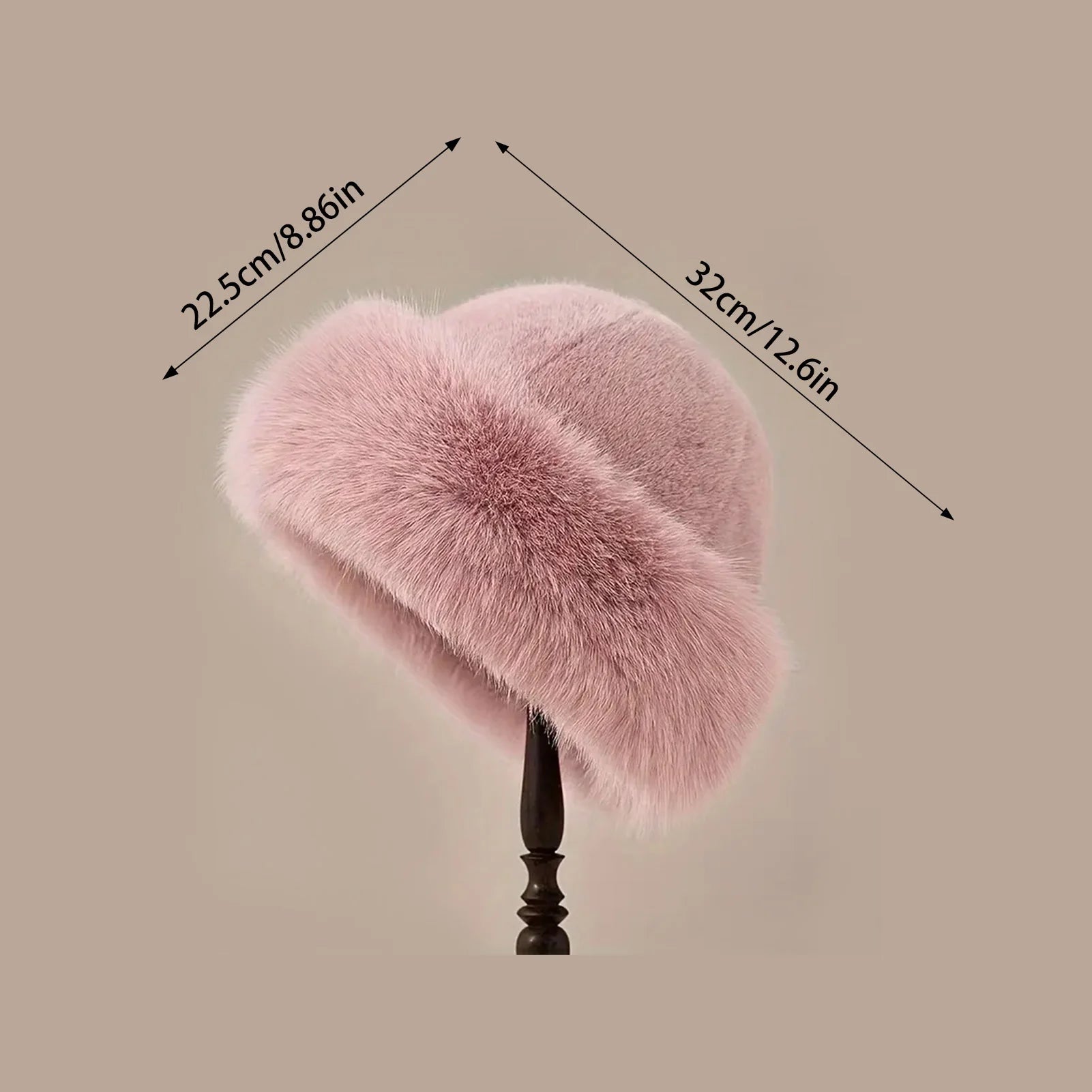 Women's winter hat made of thick, warm, and soft plush, Mongolian style, for cold and snowy weather