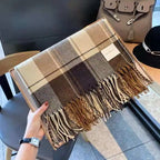 Women's winter scarf with a classic British plaid pattern