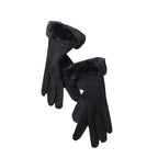 Women's winter gloves, plush, modern and warm, in suede