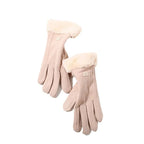 Women's winter gloves, plush, modern and warm, in suede