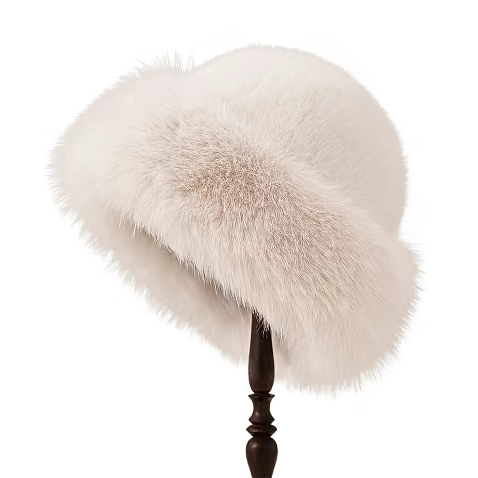 Women's winter hat made of thick, warm, and soft plush, Mongolian style, for cold and snowy weather
