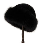 Women's winter hat made of thick, warm, and soft plush, Mongolian style, for cold and snowy weather