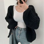 Women's vintage cardigan with puff sleevesWomen's vintage cardigan with puff sleeves