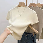 Elegant women's turtleneck sweater, fitted style