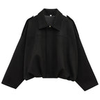Women's Bomber Jacket with Lapel, Long Sleeves and Zipper in Suede, High Street Style, Short Jackets for Running, Coats and Outerwear