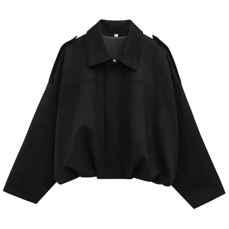 Women's Bomber Jacket with Lapel, Long Sleeves and Zipper in Suede, High Street Style, Short Jackets for Running, Coats and Outerwear