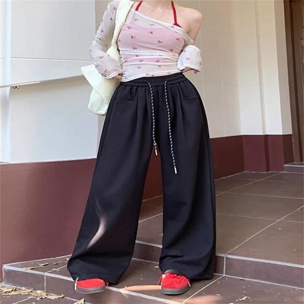 Straight Wide Leg Loose Pant Women  New Baggy Sweatpants High Waist Casual Street Pants Chic Trousers